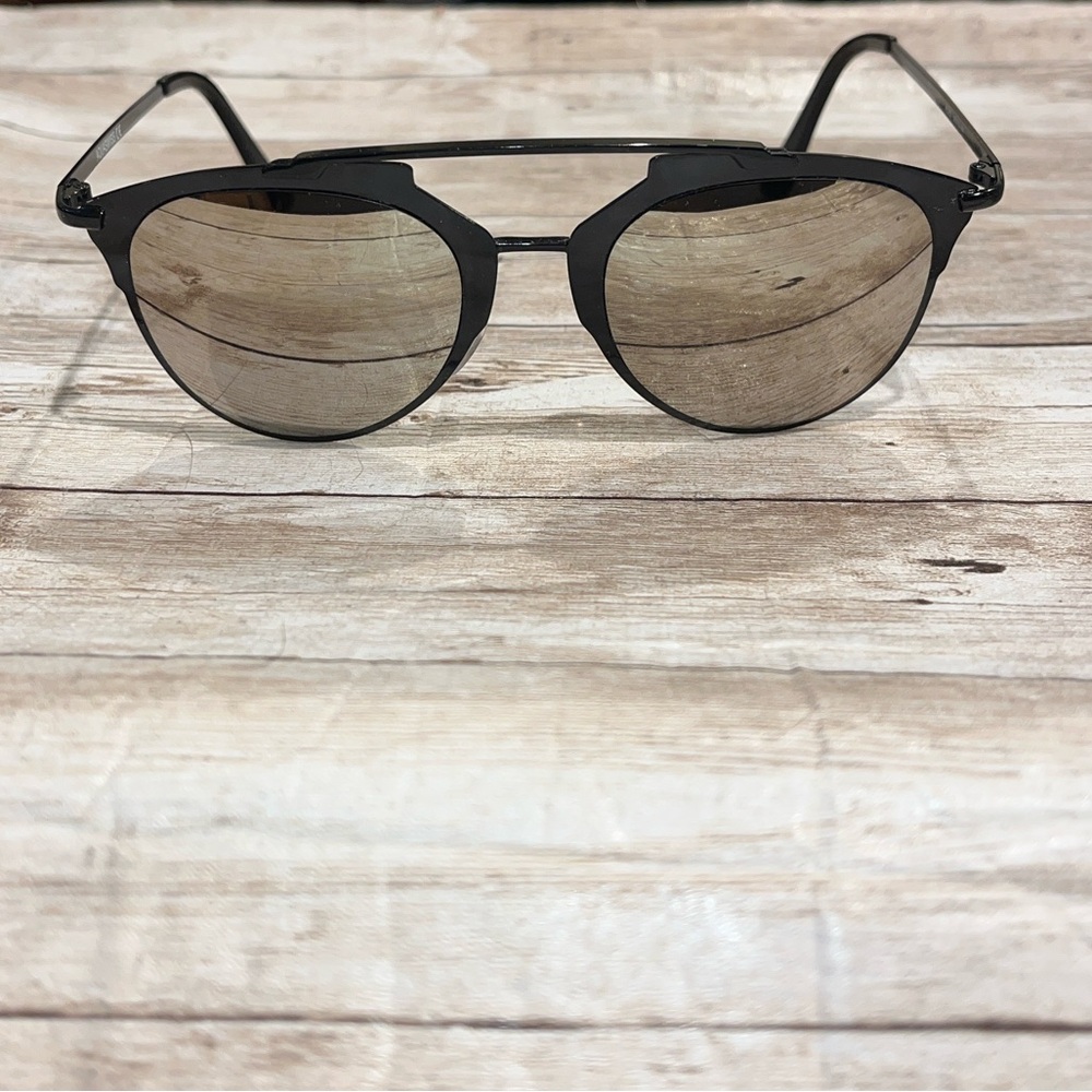 AQS aquaswiss AL002 oval black sunglasses  silver mirror lenses dark tint